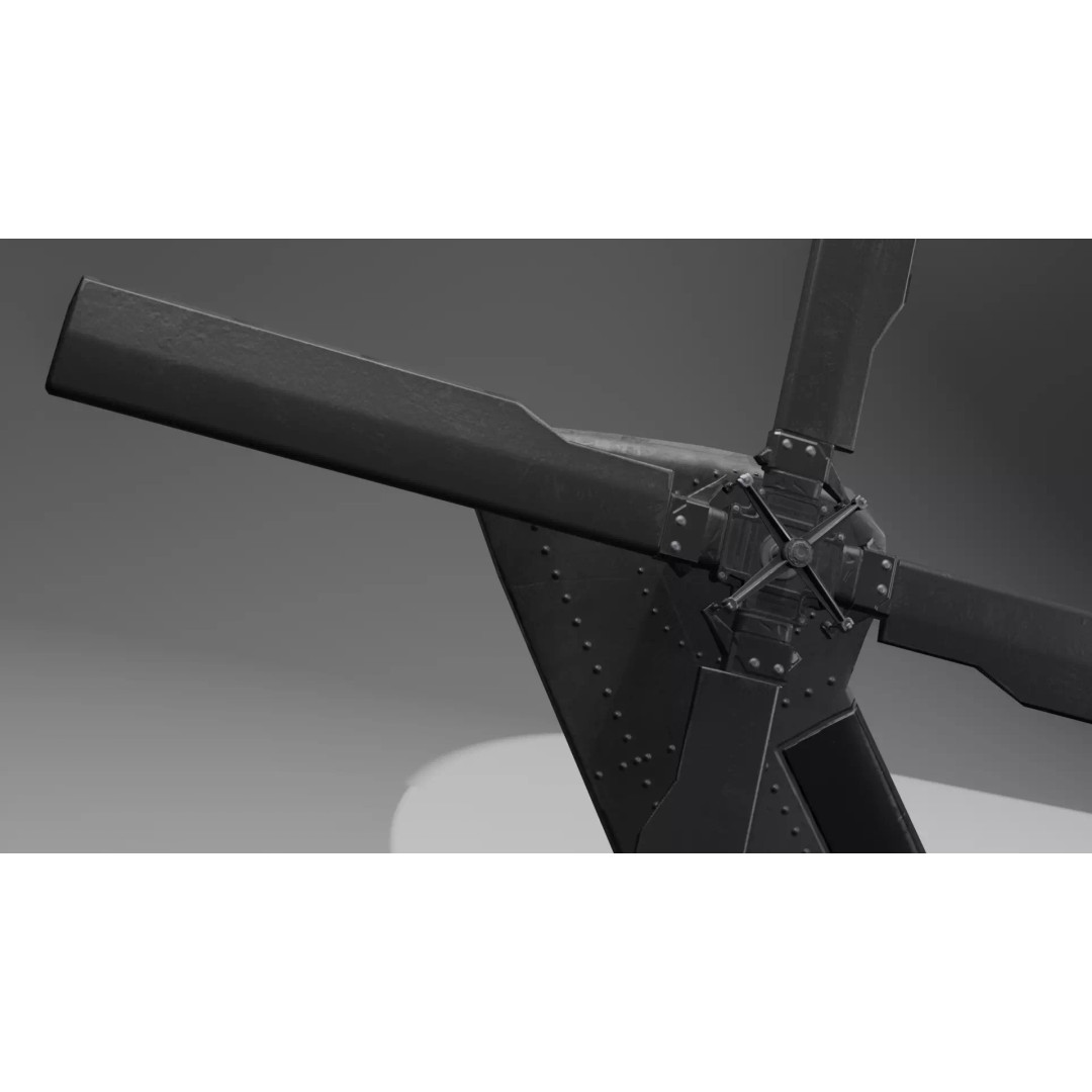 UH60 Black Hawk 3D Model – Low Poly Game Asset with PBR Textures - View 11