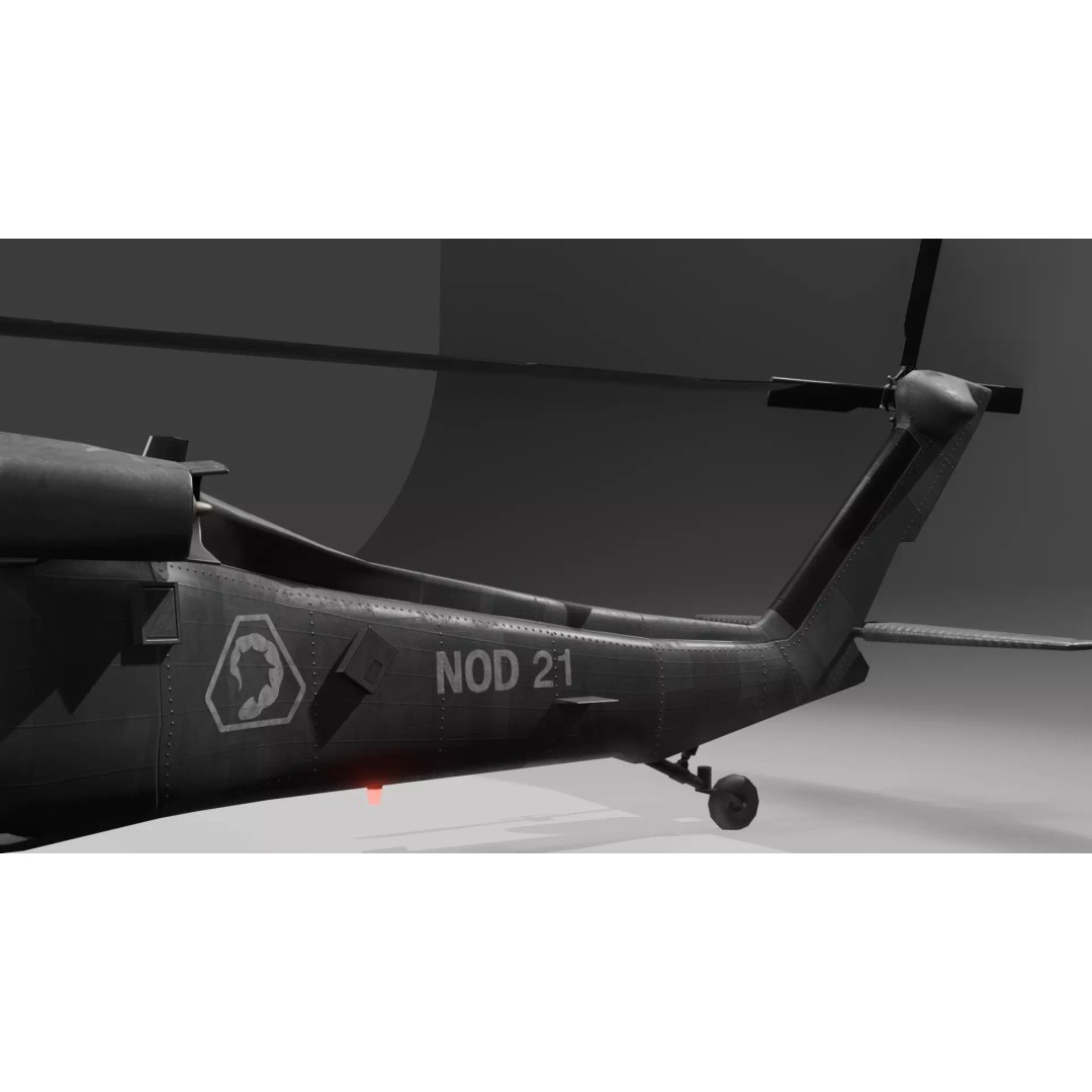 UH60 Black Hawk 3D Model – Low Poly Game Asset with PBR Textures - View 6