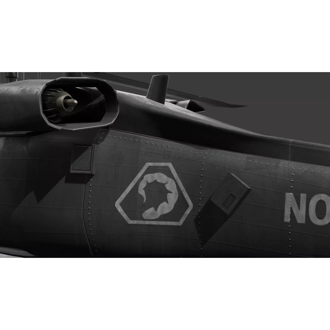 UH60 Black Hawk 3D Model – Low Poly Game Asset with PBR Textures - View 7