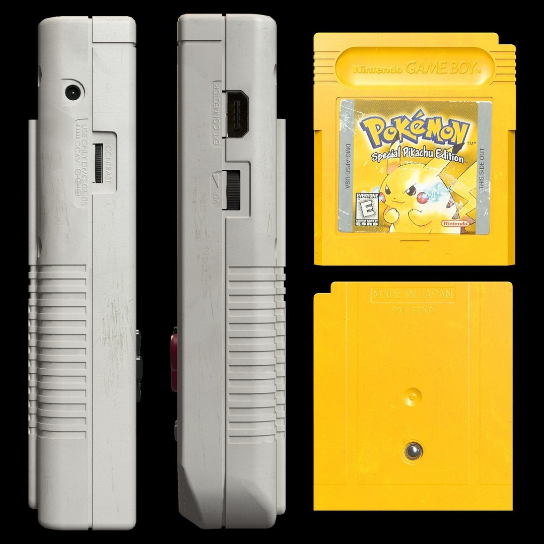 Nintendo Gameboy 3D Model – Low Poly Retro Game Asset, FBX, OBJ - View 10