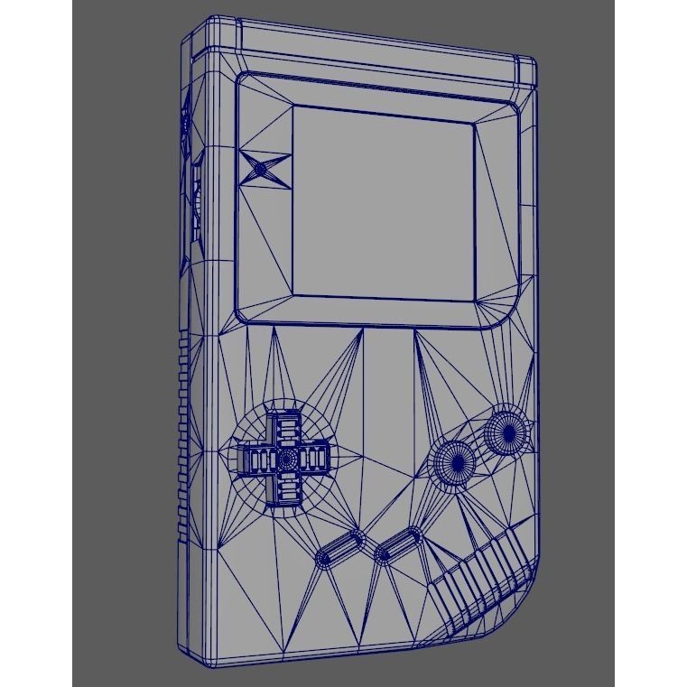 Nintendo Gameboy 3D Model – Low Poly Retro Game Asset, FBX, OBJ - View 11