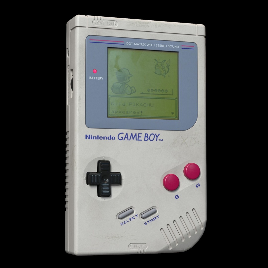 Nintendo Gameboy 3D Model – Low Poly Retro Game Asset, FBX, OBJ - View 3