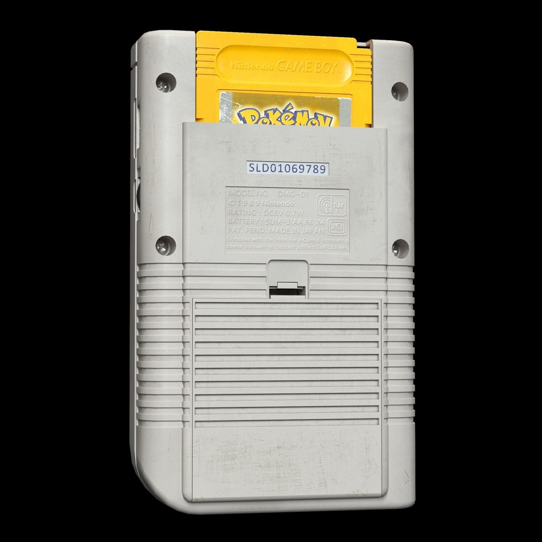 Nintendo Gameboy 3D Model – Low Poly Retro Game Asset, FBX, OBJ - View 4