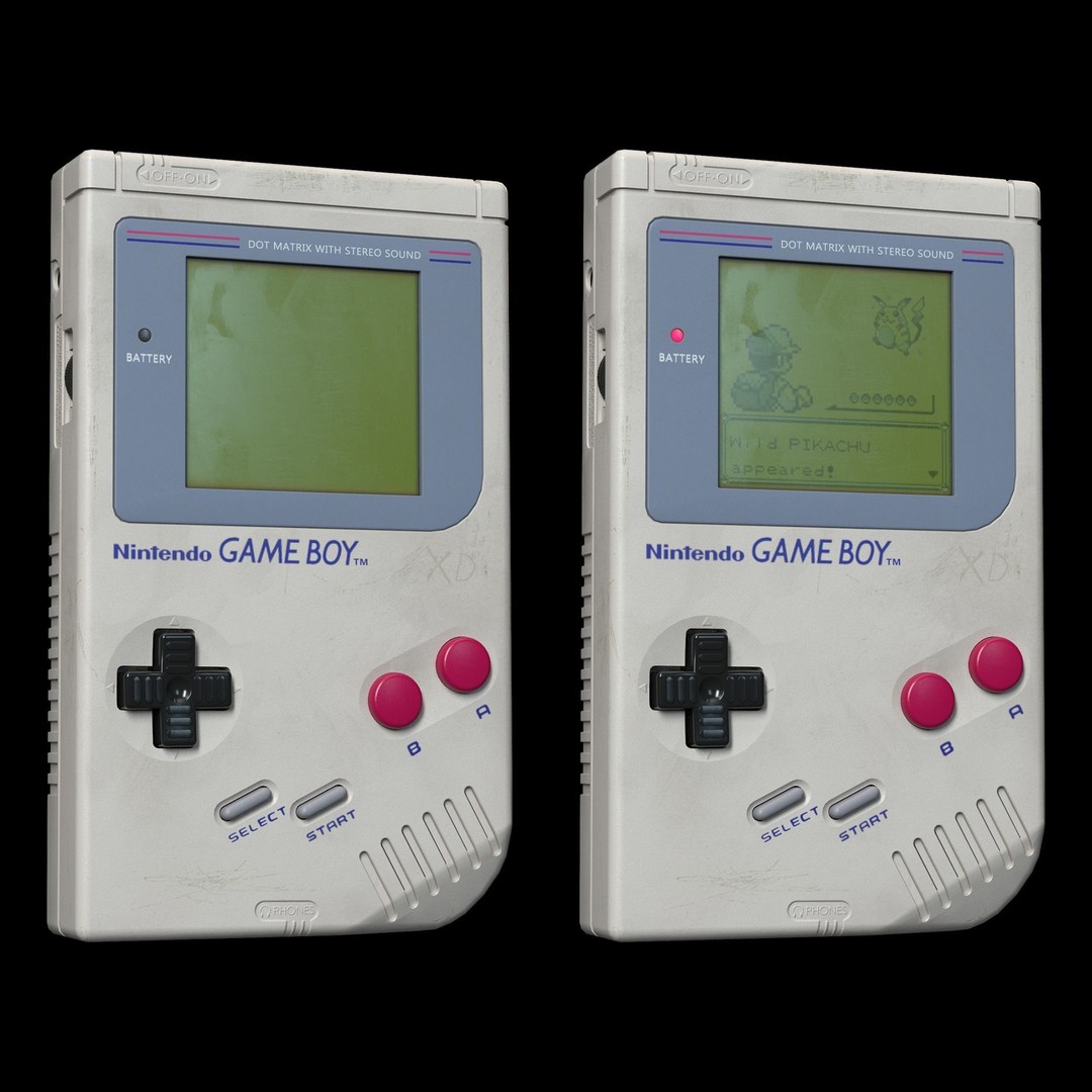 Nintendo Gameboy 3D Model – Low Poly Retro Game Asset, FBX, OBJ - View 5