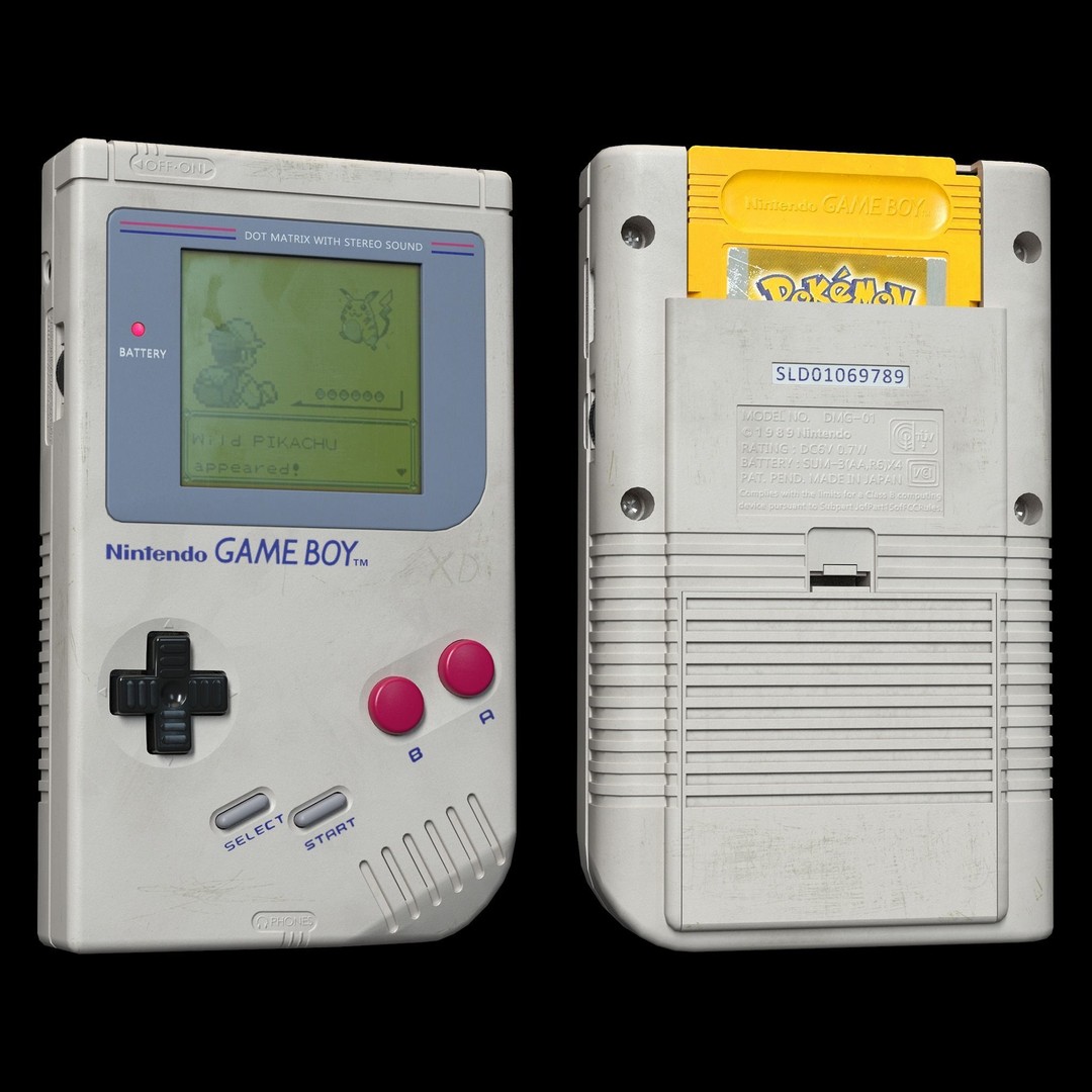 Nintendo Gameboy 3D Model – Low Poly Retro Game Asset, FBX, OBJ - View 6