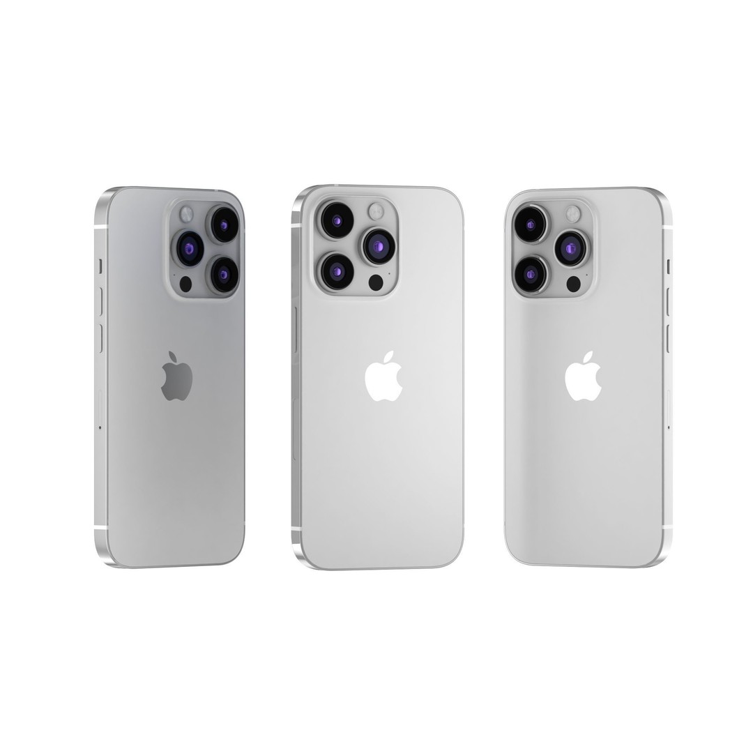 Apple iPhone 14 Pro Silver 3D Model – High Poly Game-Ready PBR FBX, OBJ - View 10
