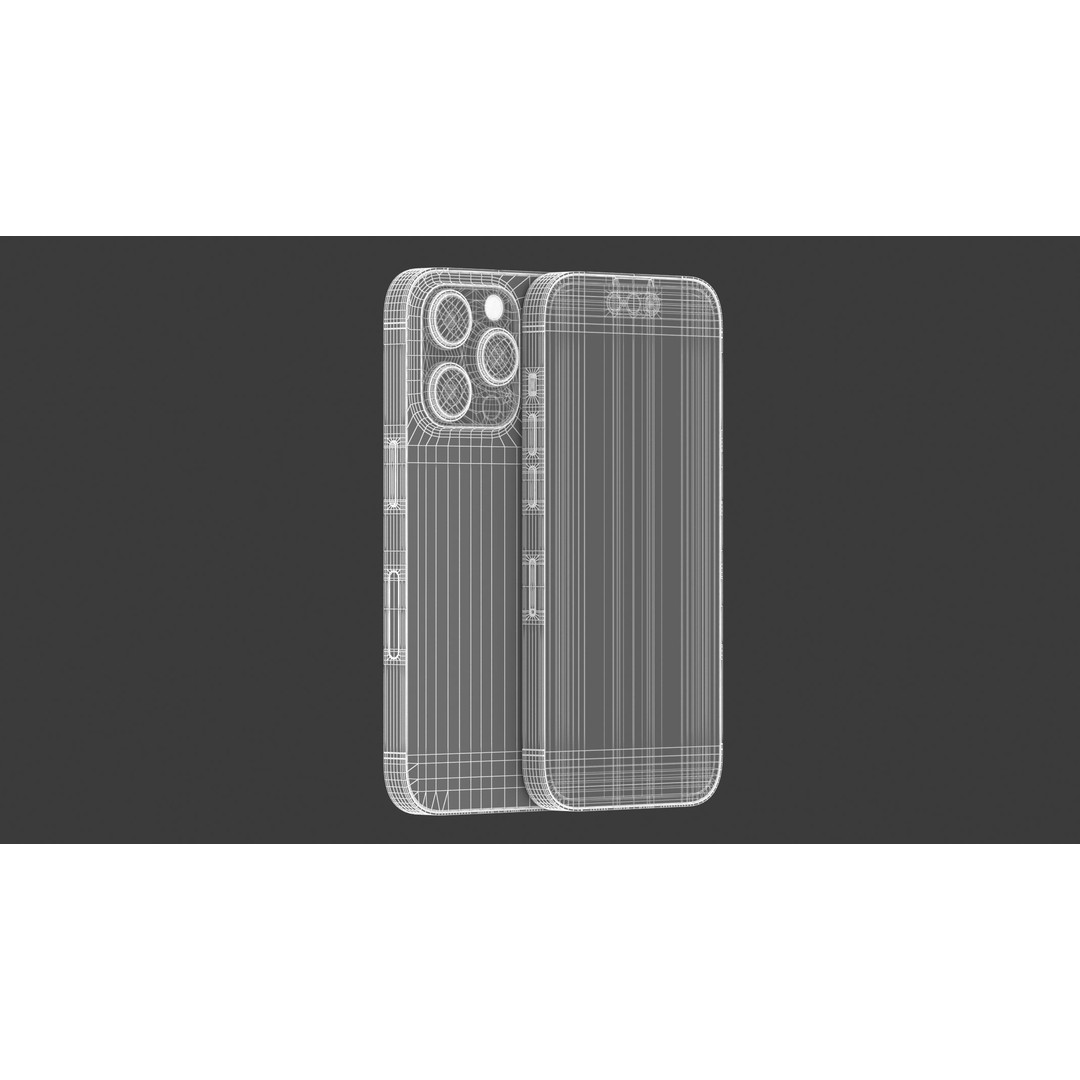 Apple iPhone 14 Pro Silver 3D Model – High Poly Game-Ready PBR FBX, OBJ - View 13