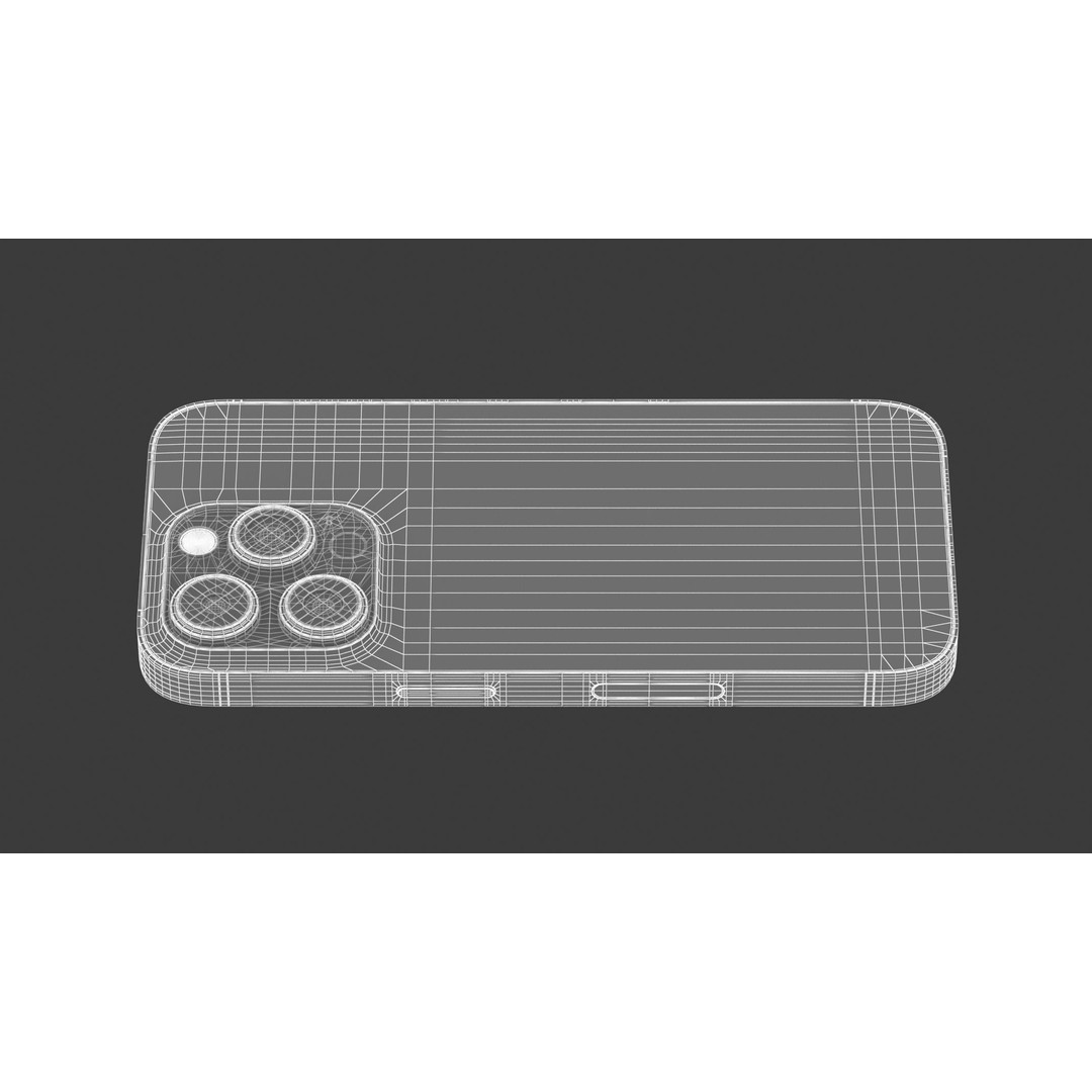 Apple iPhone 14 Pro Silver 3D Model – High Poly Game-Ready PBR FBX, OBJ - View 14