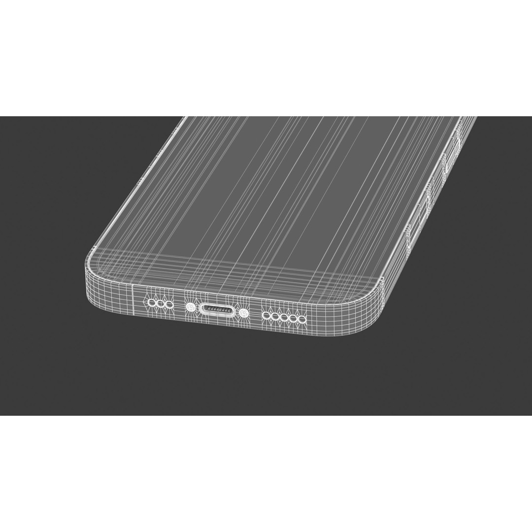 Apple iPhone 14 Pro Silver 3D Model – High Poly Game-Ready PBR FBX, OBJ - View 17