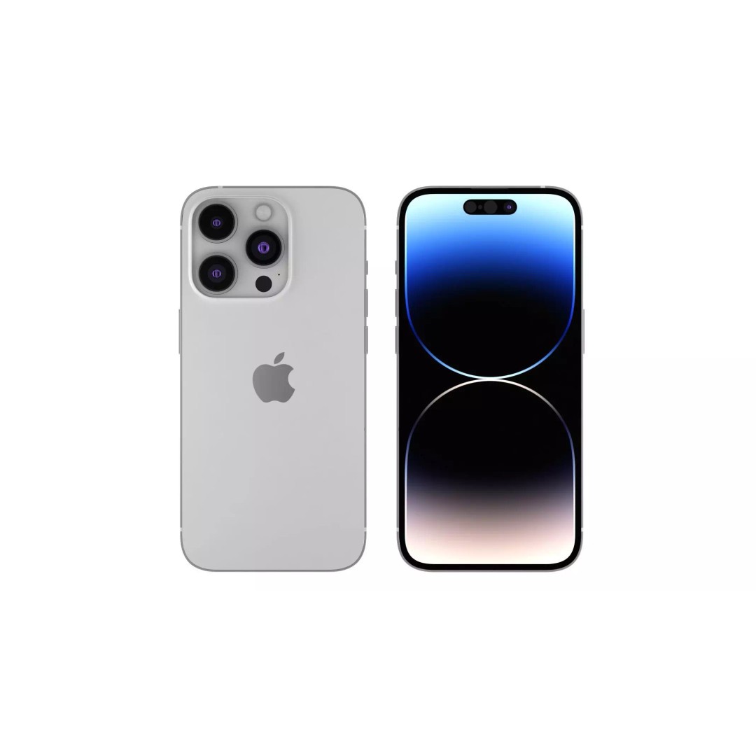 Apple iPhone 14 Pro Silver 3D Model – High Poly Game-Ready PBR FBX, OBJ - View 2