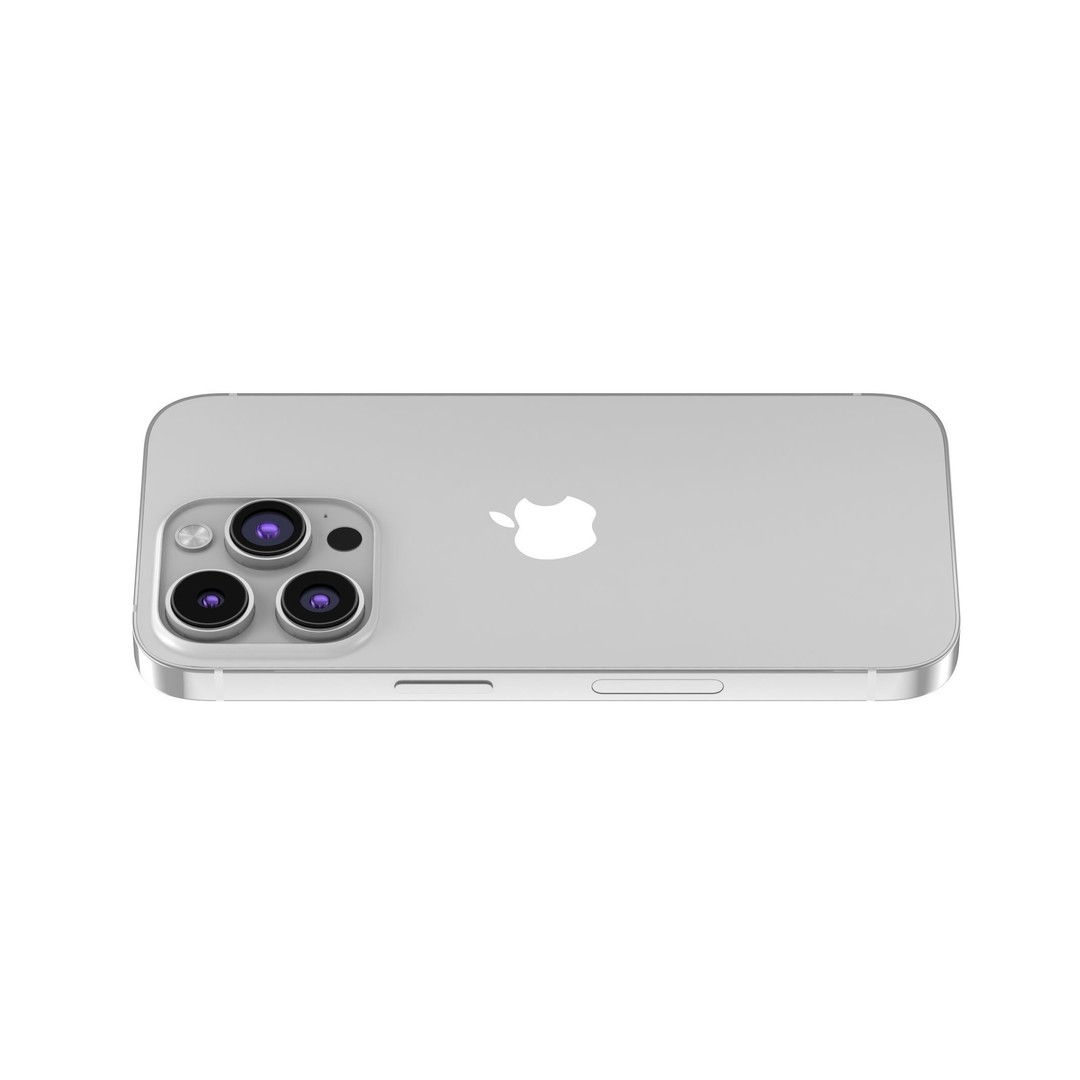 Apple iPhone 14 Pro Silver 3D Model – High Poly Game-Ready PBR FBX, OBJ - View 4