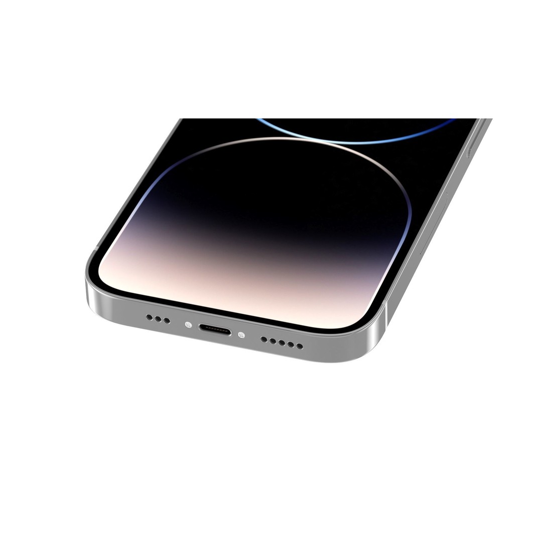Apple iPhone 14 Pro Silver 3D Model – High Poly Game-Ready PBR FBX, OBJ - View 7