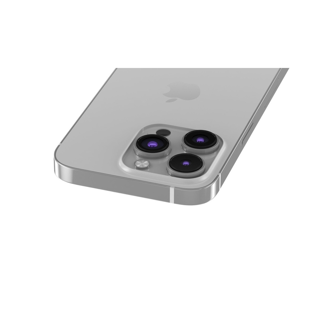 Apple iPhone 14 Pro Silver 3D Model – High Poly Game-Ready PBR FBX, OBJ - View 8