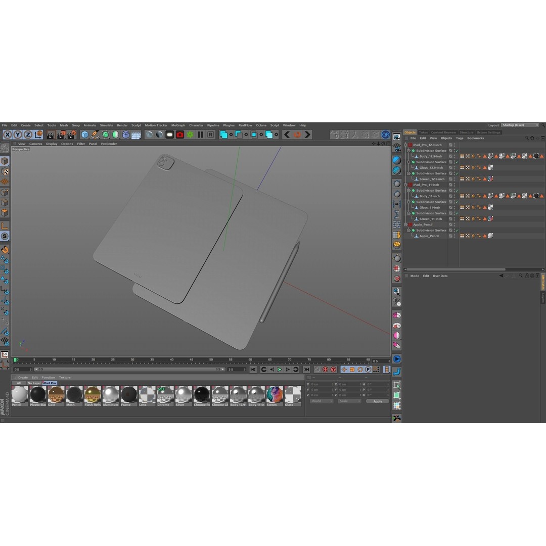 iPad Pro 3D Model – Low Poly PBR Tablet with Apple Pencil 2 - View 24