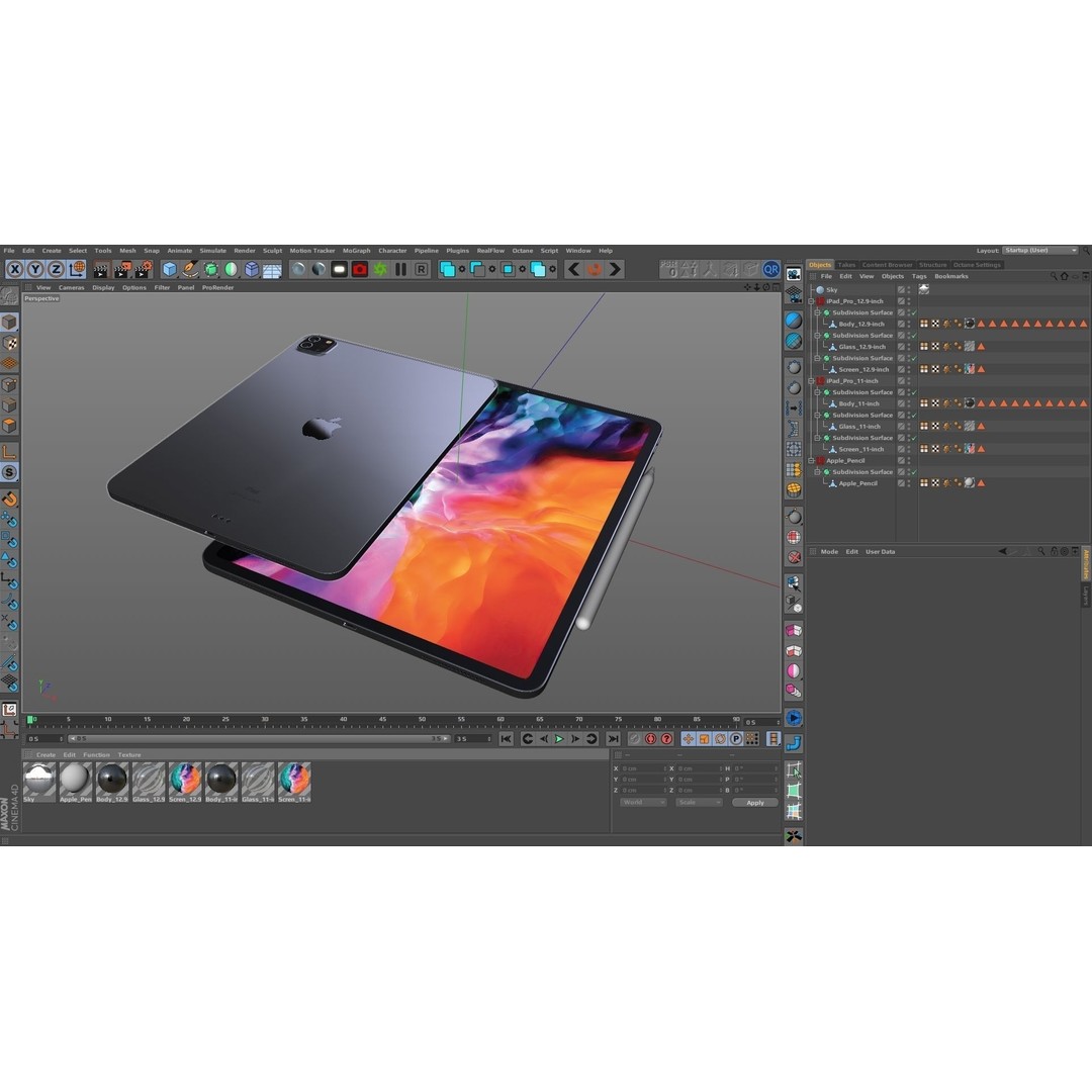 iPad Pro 3D Model – Low Poly PBR Tablet with Apple Pencil 2 - View 25