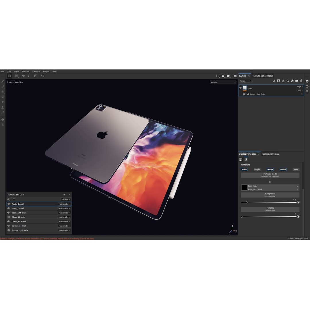 iPad Pro 3D Model – Low Poly PBR Tablet with Apple Pencil 2 - View 26