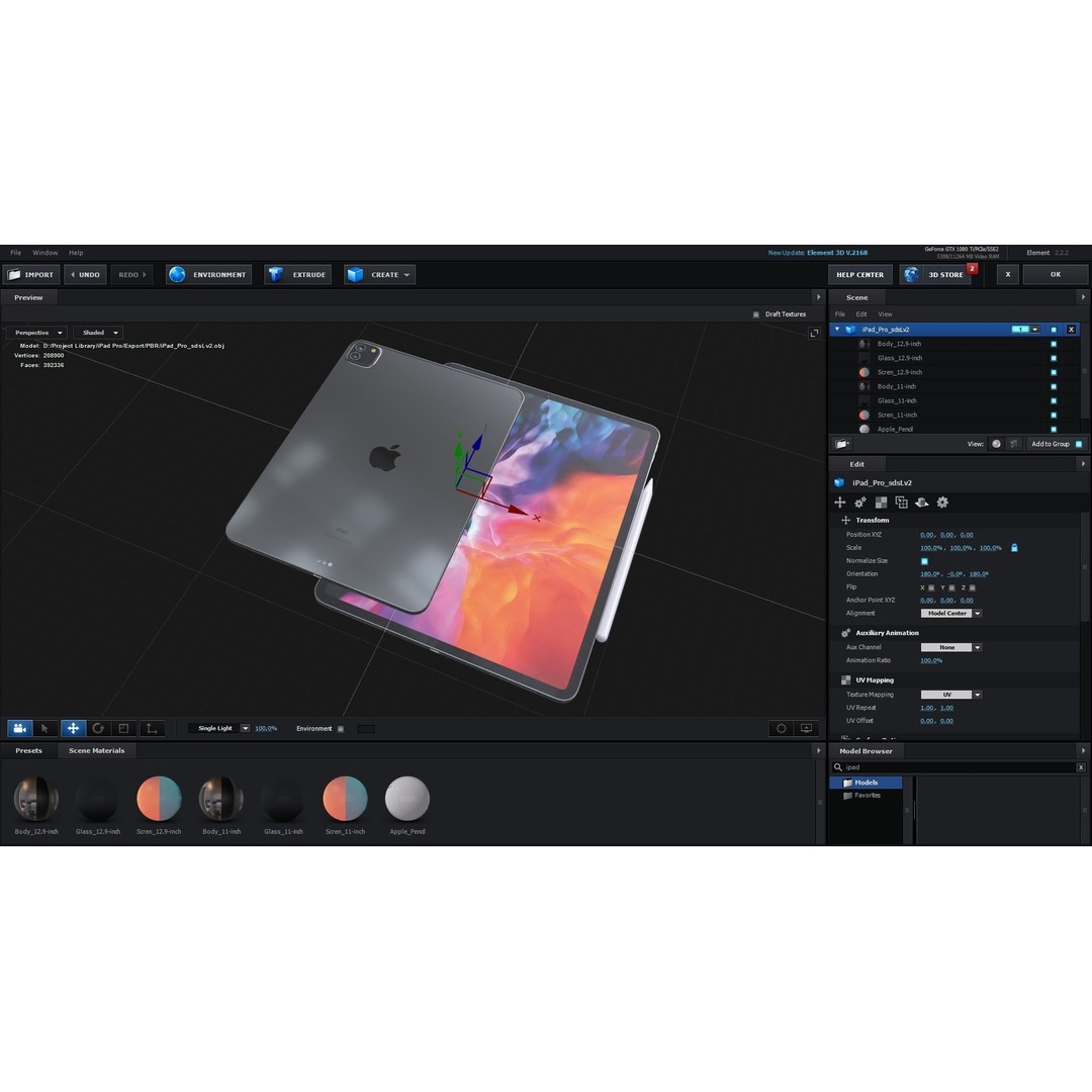 iPad Pro 3D Model – Low Poly PBR Tablet with Apple Pencil 2 - View 27