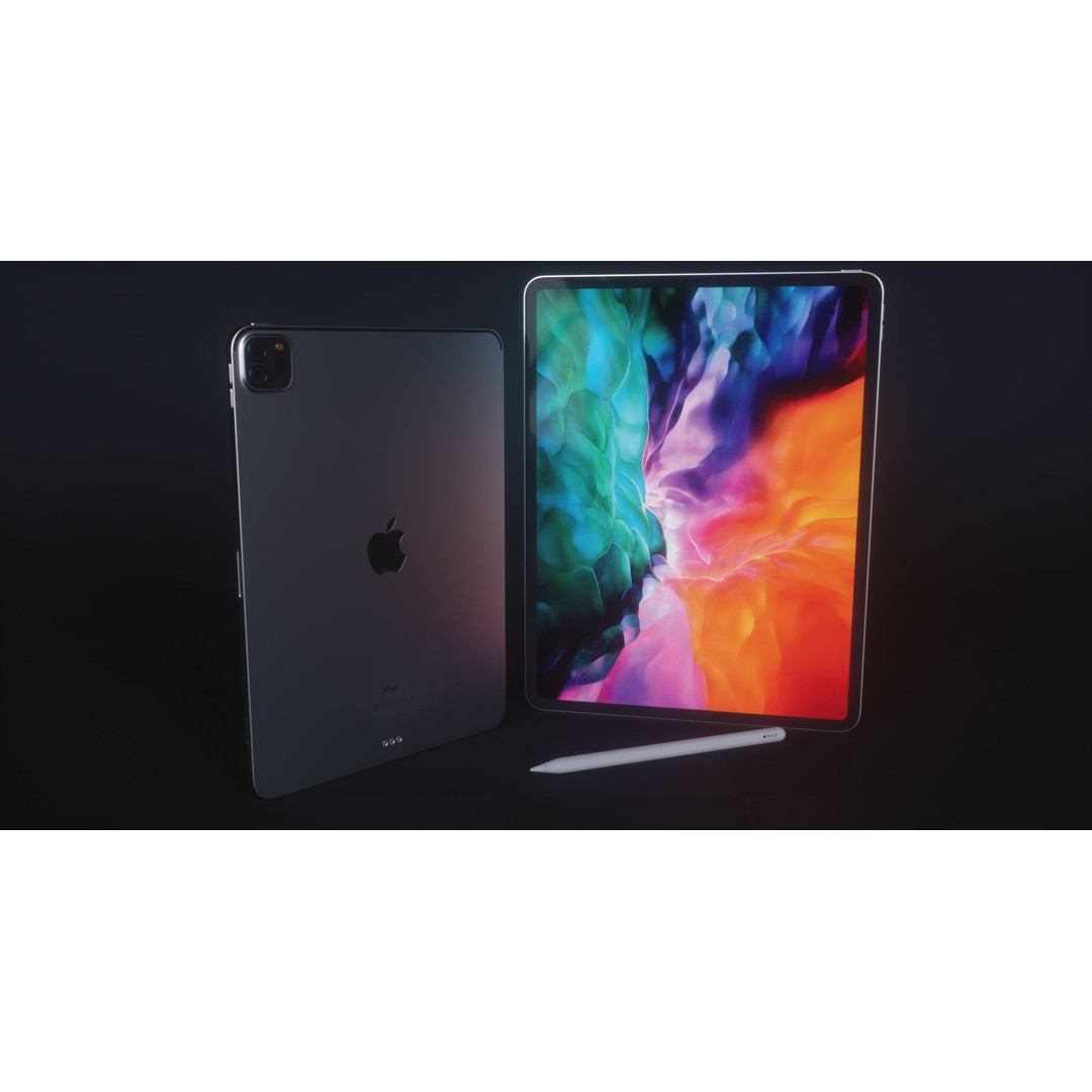 iPad Pro 3D Model – Low Poly PBR Tablet with Apple Pencil 2 - View 4