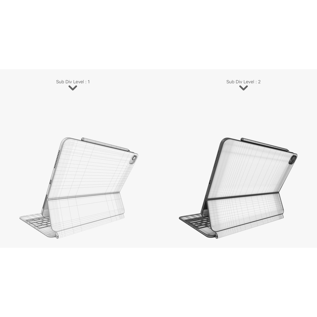 Apple iPad Air 11 ft 2024 3D Model – PBR Textured with Magic Keyboard