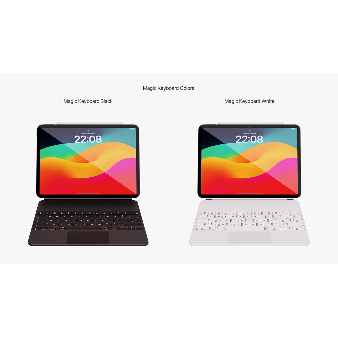 Apple iPad Air 11 ft 2024 3D Model – PBR Textured with Magic Keyboard - View 20