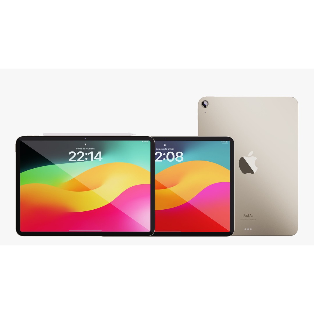 Apple iPad Air 11 ft 2024 3D Model – PBR Textured with Magic Keyboard - View 24