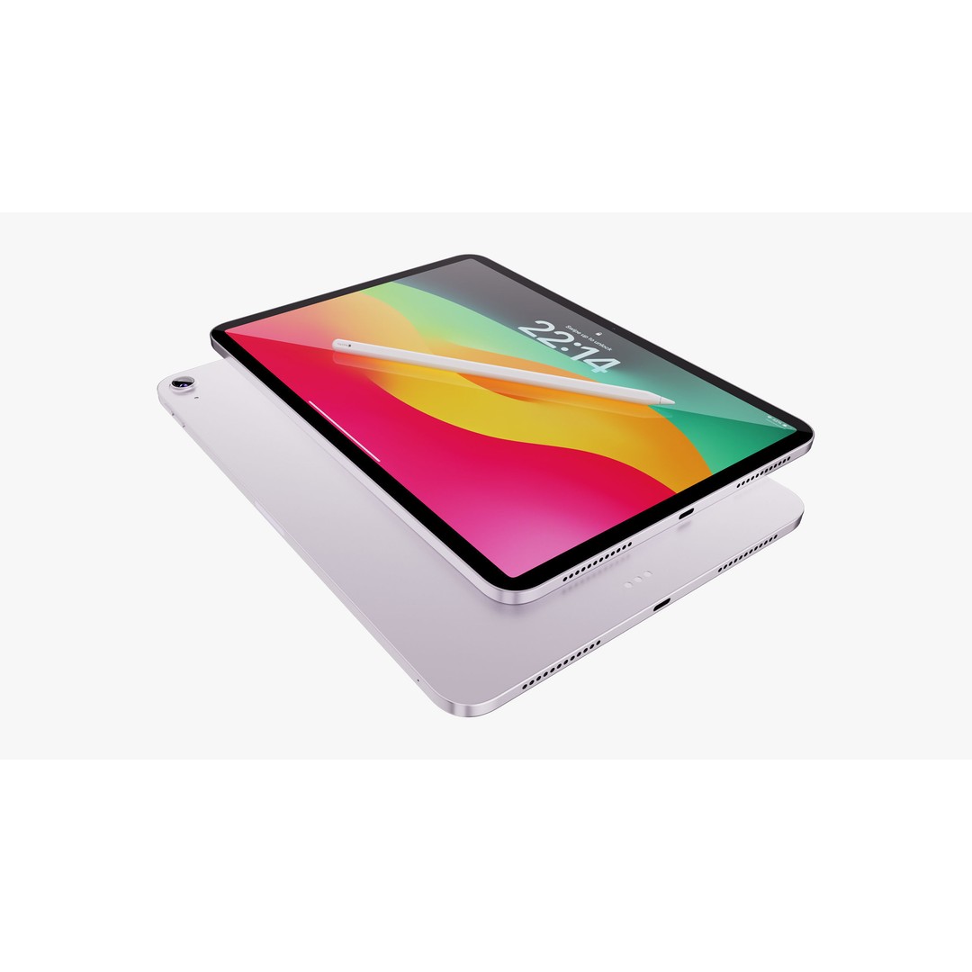 Apple iPad Air 11 ft 2024 3D Model – PBR Textured with Magic Keyboard - View 32
