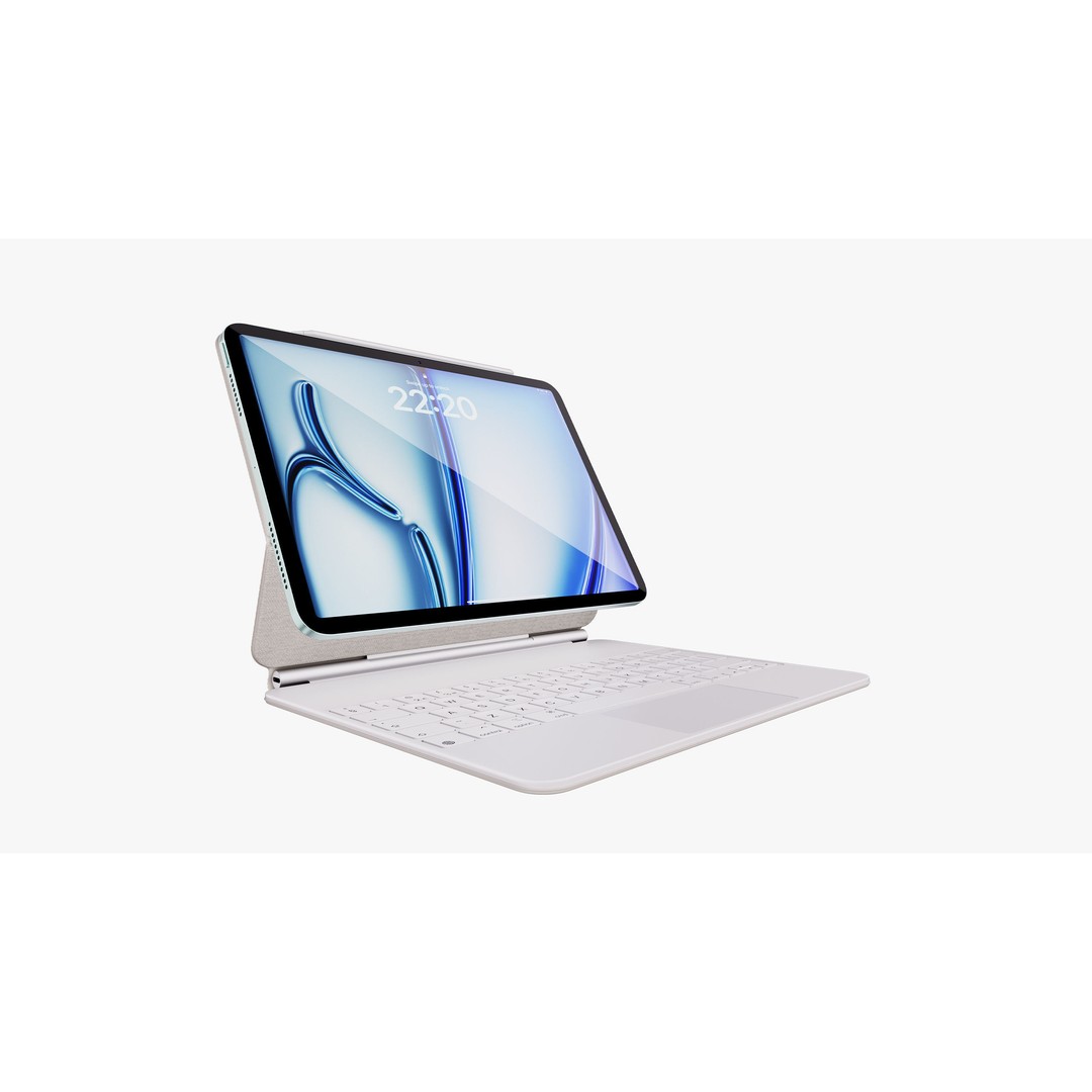 Apple iPad Air 11 ft 2024 3D Model – PBR Textured with Magic Keyboard - View 46