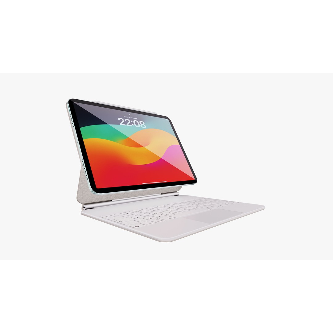 Apple iPad Air 11 ft 2024 3D Model – PBR Textured with Magic Keyboard - View 50