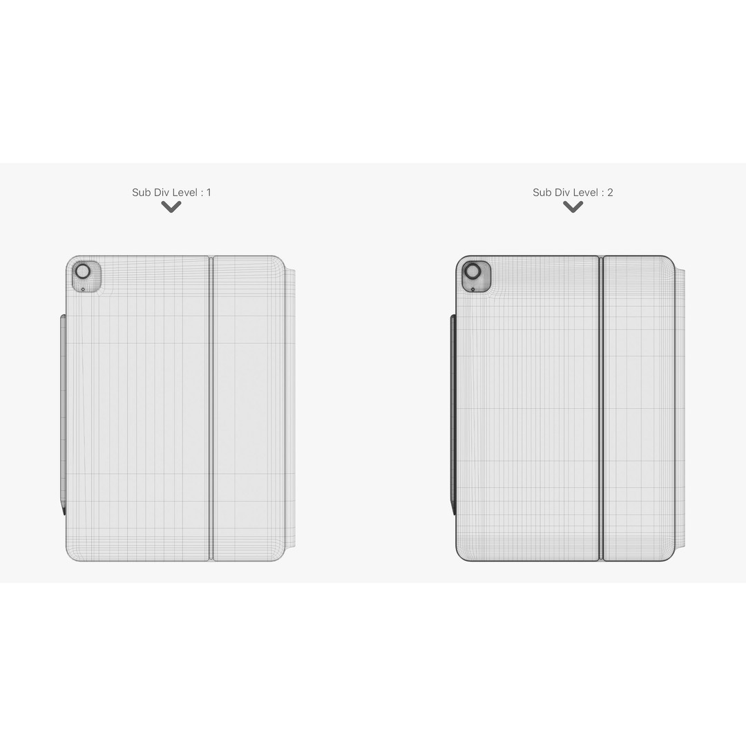 Apple iPad Air 11 ft 2024 3D Model – PBR Textured with Magic Keyboard - View 83