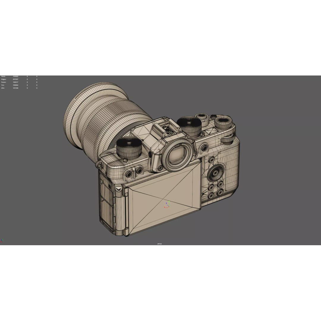 Nikon Zf Camera 3D Model – High Poly PBR Asset, FBX, OBJ - View 10