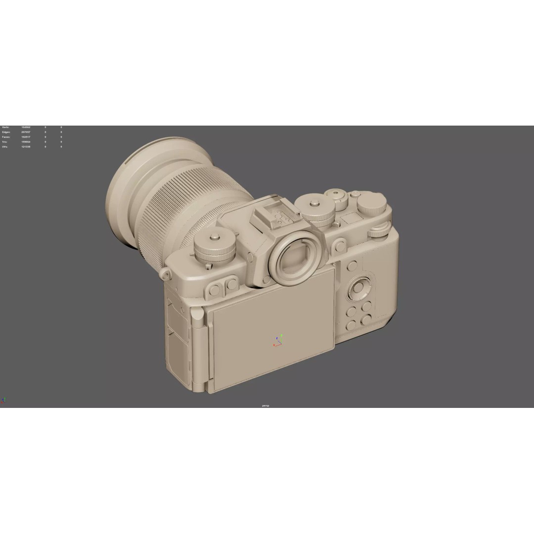 Nikon Zf Camera 3D Model – High Poly PBR Asset, FBX, OBJ - View 11
