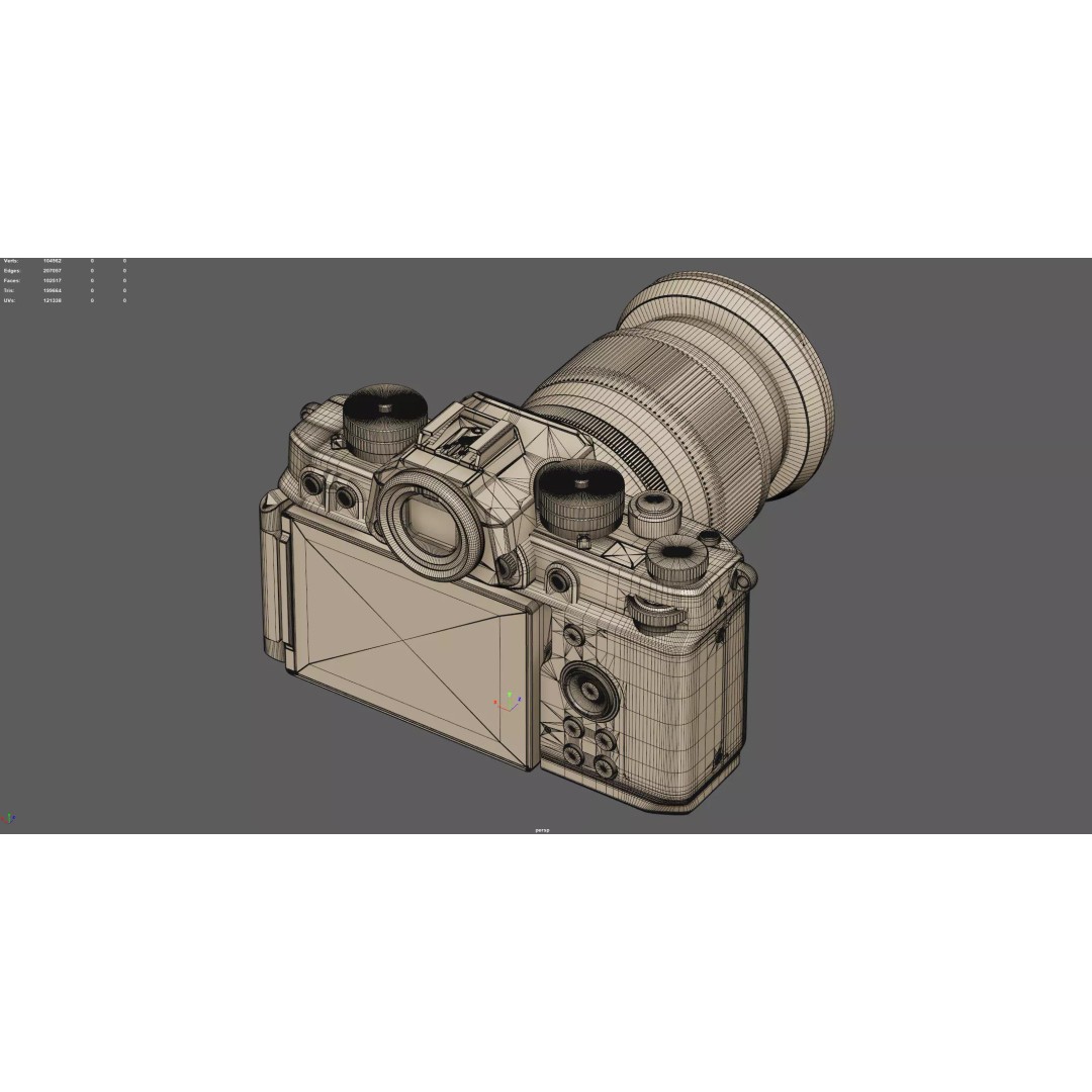 Nikon Zf Camera 3D Model – High Poly PBR Asset, FBX, OBJ - View 12