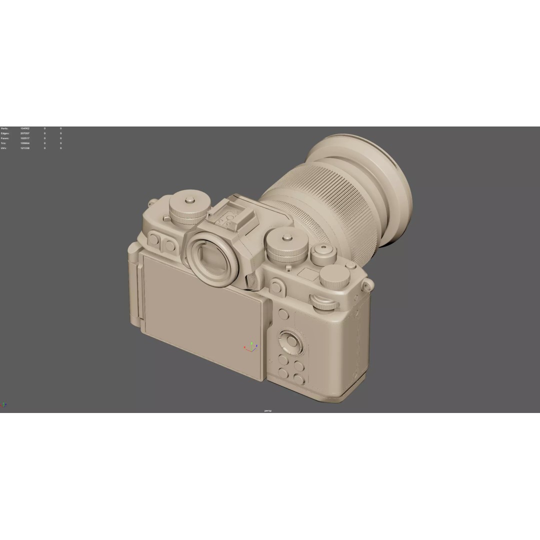 Nikon Zf Camera 3D Model – High Poly PBR Asset, FBX, OBJ - View 13