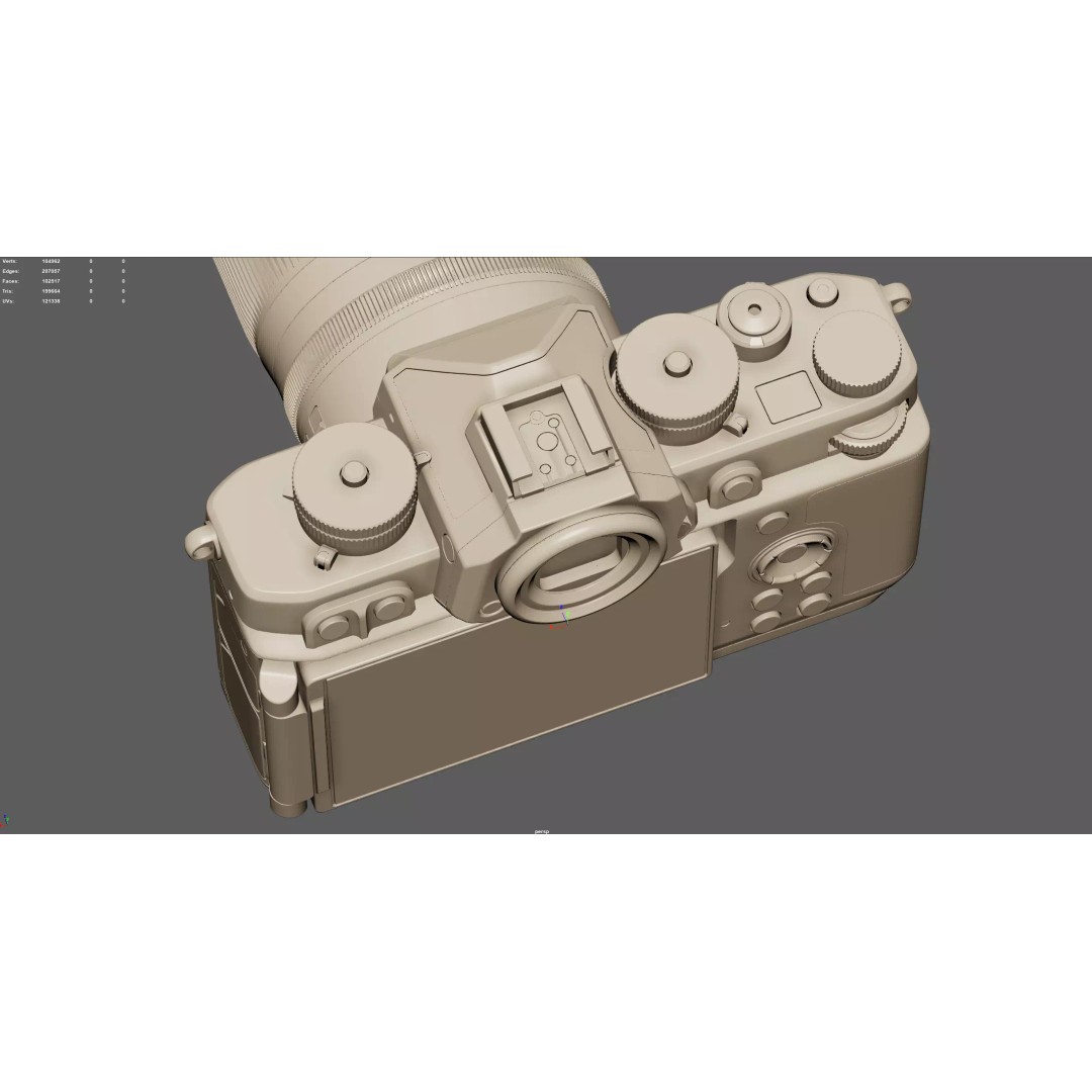 Nikon Zf Camera 3D Model – High Poly PBR Asset, FBX, OBJ - View 15