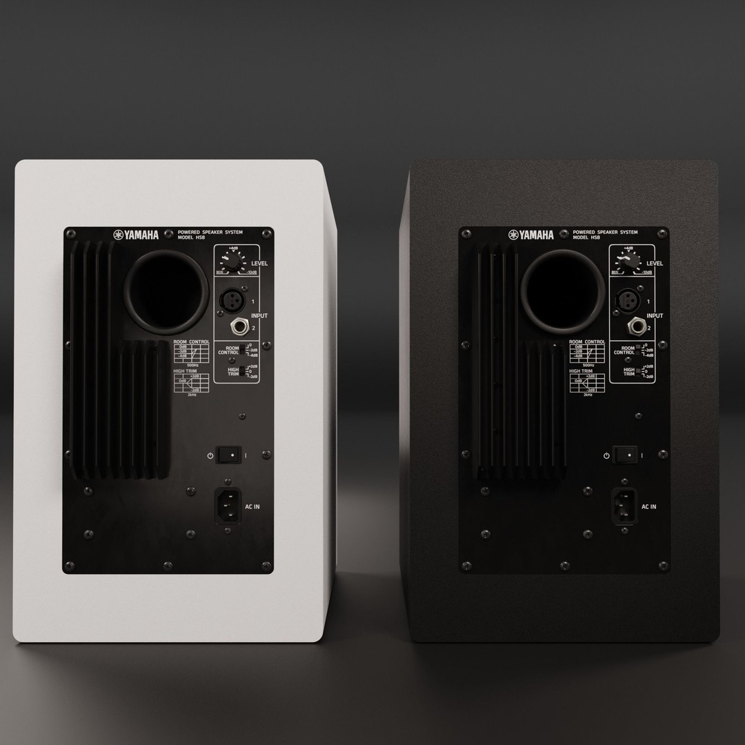 YAMAHA HS 8 Studio Monitors 3D Model – High Detail PBR Asset, FBX - View 13