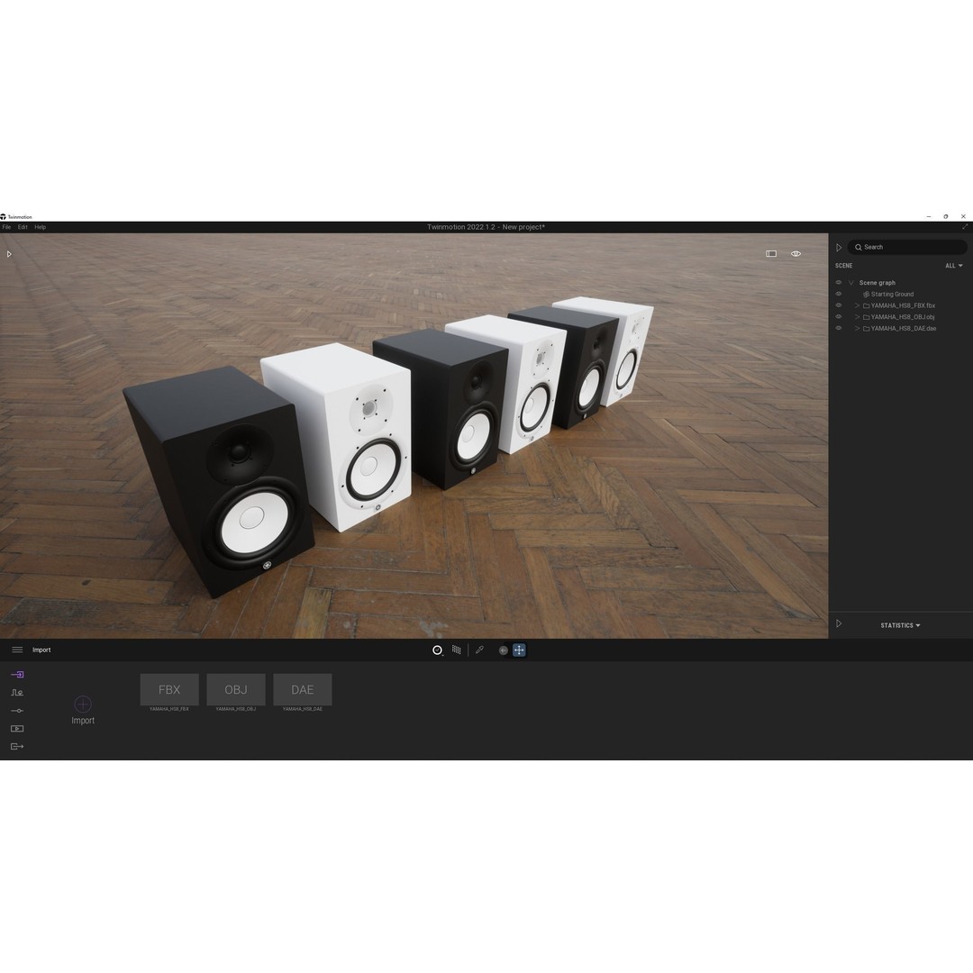 YAMAHA HS 8 Studio Monitors 3D Model – High Detail PBR Asset, FBX - View 15