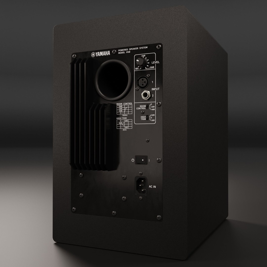 YAMAHA HS 8 Studio Monitors 3D Model – High Detail PBR Asset, FBX - View 7