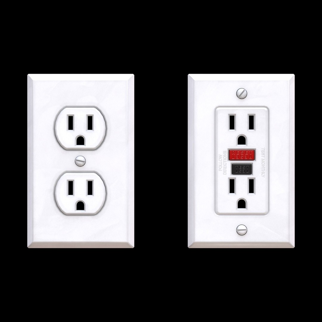 Electrical Power Outlets 3D Model – Low Poly PBR Asset, FBX, OBJ - View 4