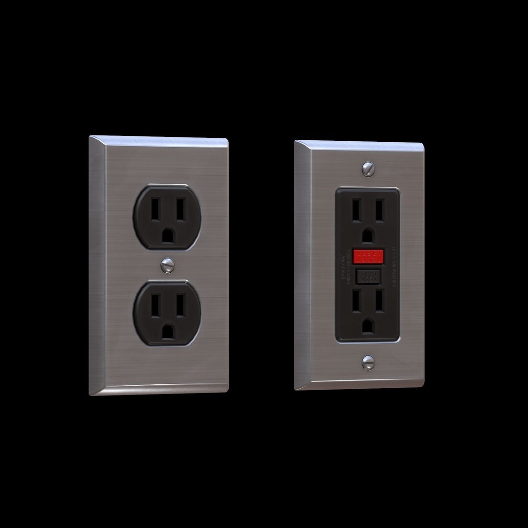 Electrical Power Outlets 3D Model – Low Poly PBR Asset, FBX, OBJ - View 8