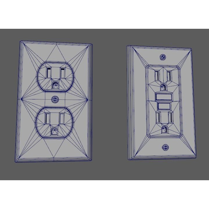 Electrical Power Outlets 3D Model – Low Poly PBR Asset, FBX, OBJ - View 9