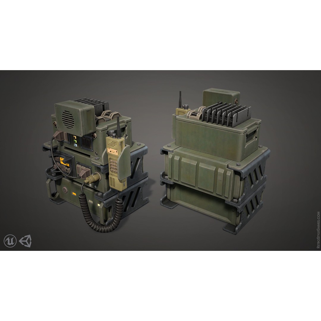 Wireless Communication Devices 3D Model – Low Poly Military Game Asset, FBX - View 3