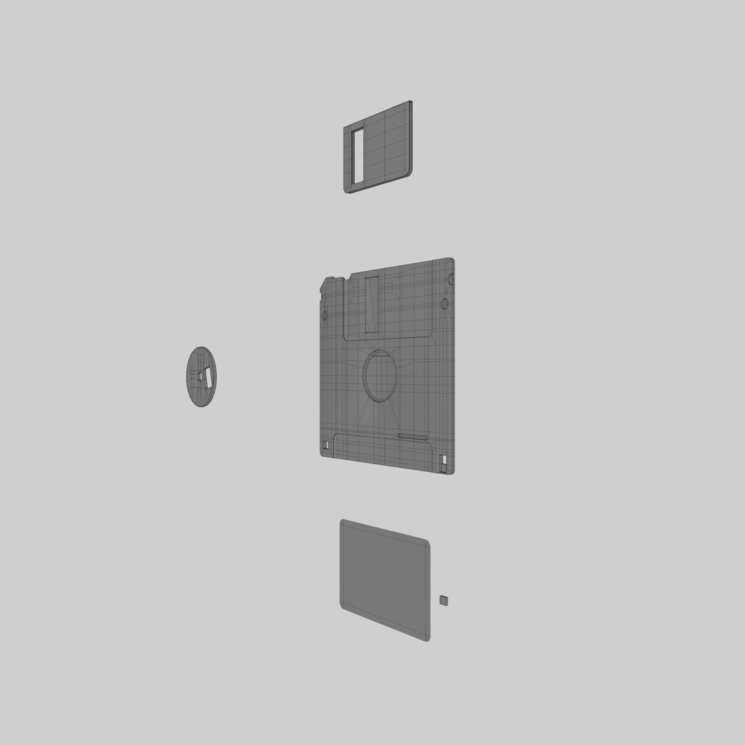 Floppy Disk 3D Model – High Poly PBR Asset, FBX & OBJ Formats - View 11