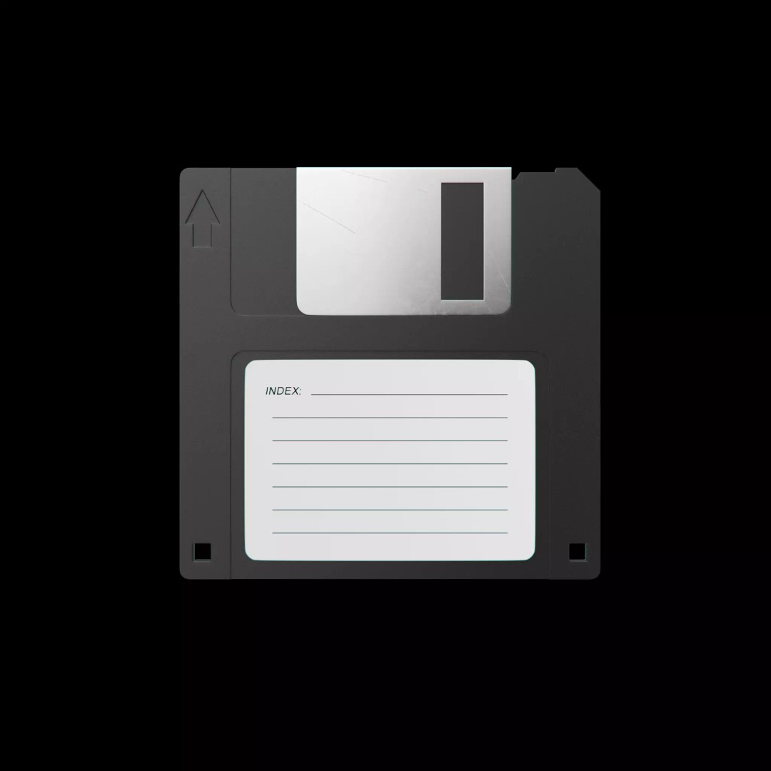 Floppy Disk 3D Model – High Poly PBR Asset, FBX & OBJ Formats - View 2