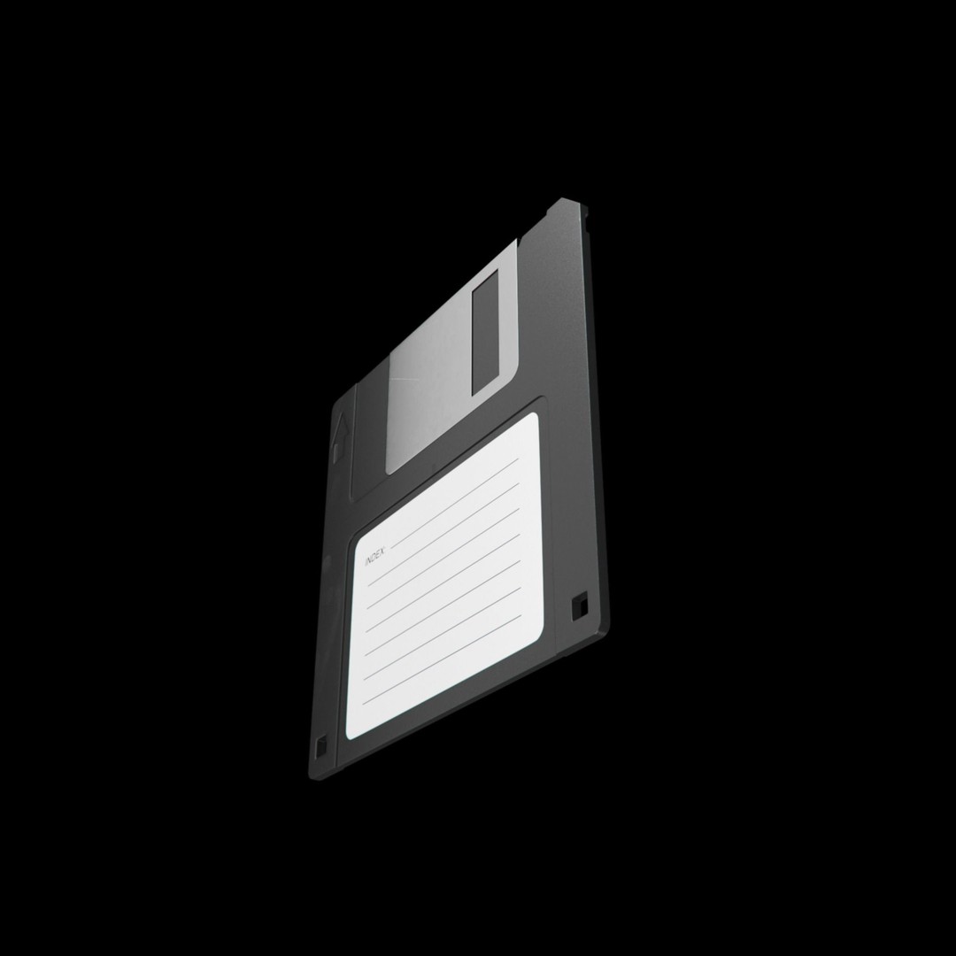 Floppy Disk 3D Model – High Poly PBR Asset, FBX & OBJ Formats - View 4