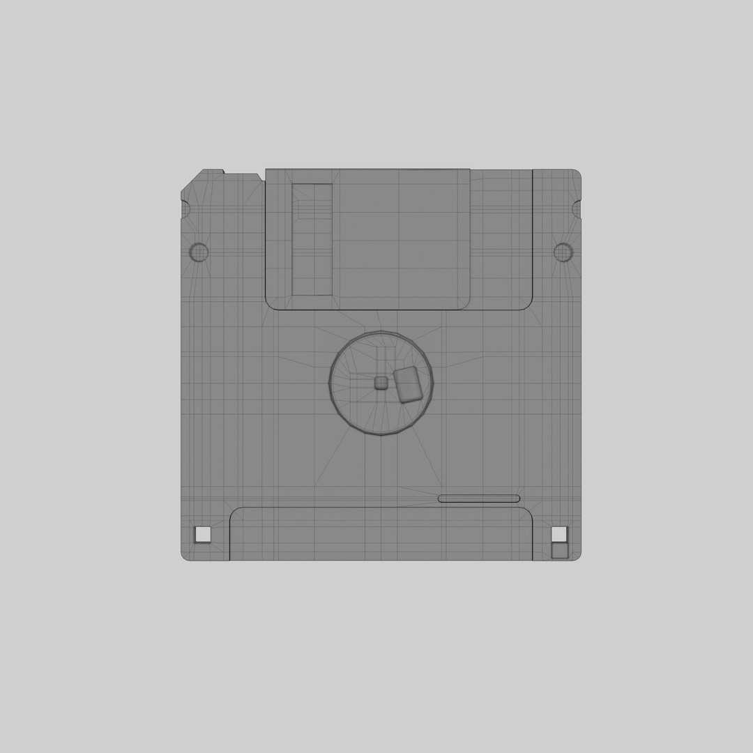 Floppy Disk 3D Model – High Poly PBR Asset, FBX & OBJ Formats - View 7