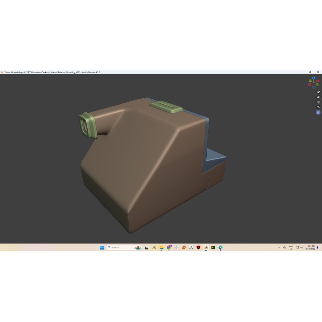 Polaroid Camera 3D Model – Hand-Modeled PBR Asset, Blender, FBX, OBJ - View 12