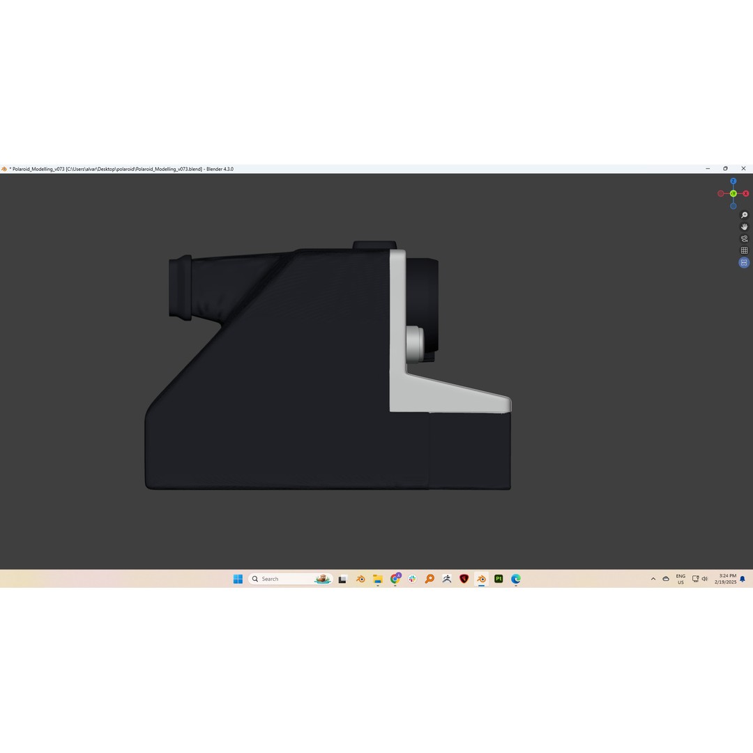 Polaroid Camera 3D Model – Hand-Modeled PBR Asset, Blender, FBX, OBJ - View 13