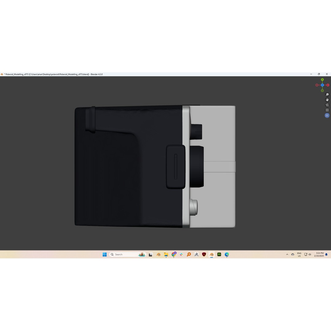 Polaroid Camera 3D Model – Hand-Modeled PBR Asset, Blender, FBX, OBJ - View 14