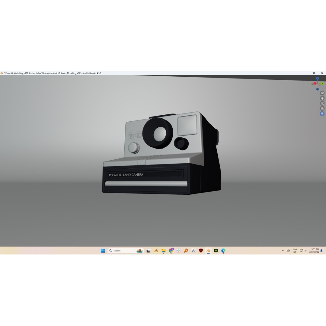 Polaroid Camera 3D Model – Hand-Modeled PBR Asset, Blender, FBX, OBJ - View 15