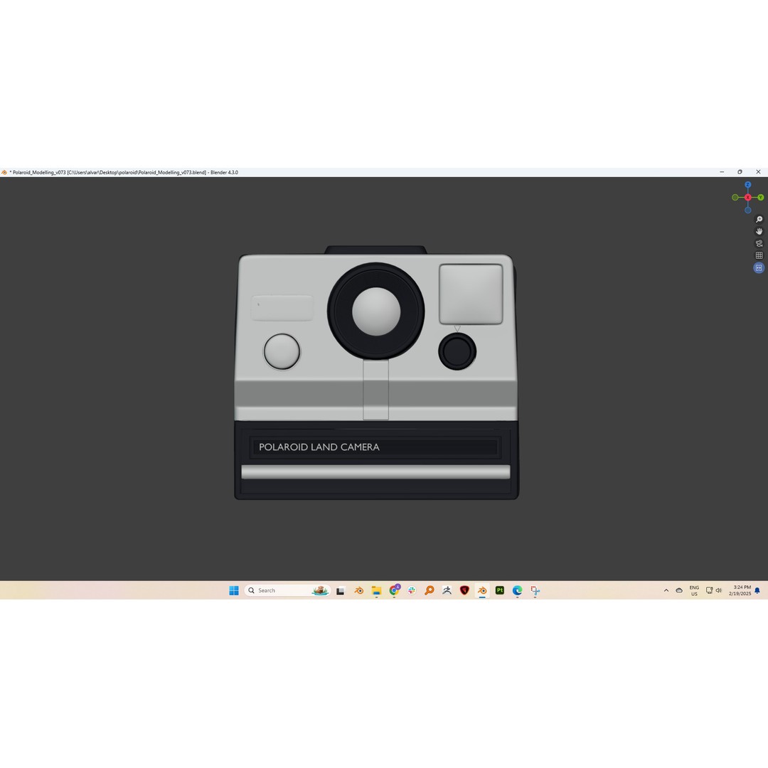 Polaroid Camera 3D Model – Hand-Modeled PBR Asset, Blender, FBX, OBJ - View 16